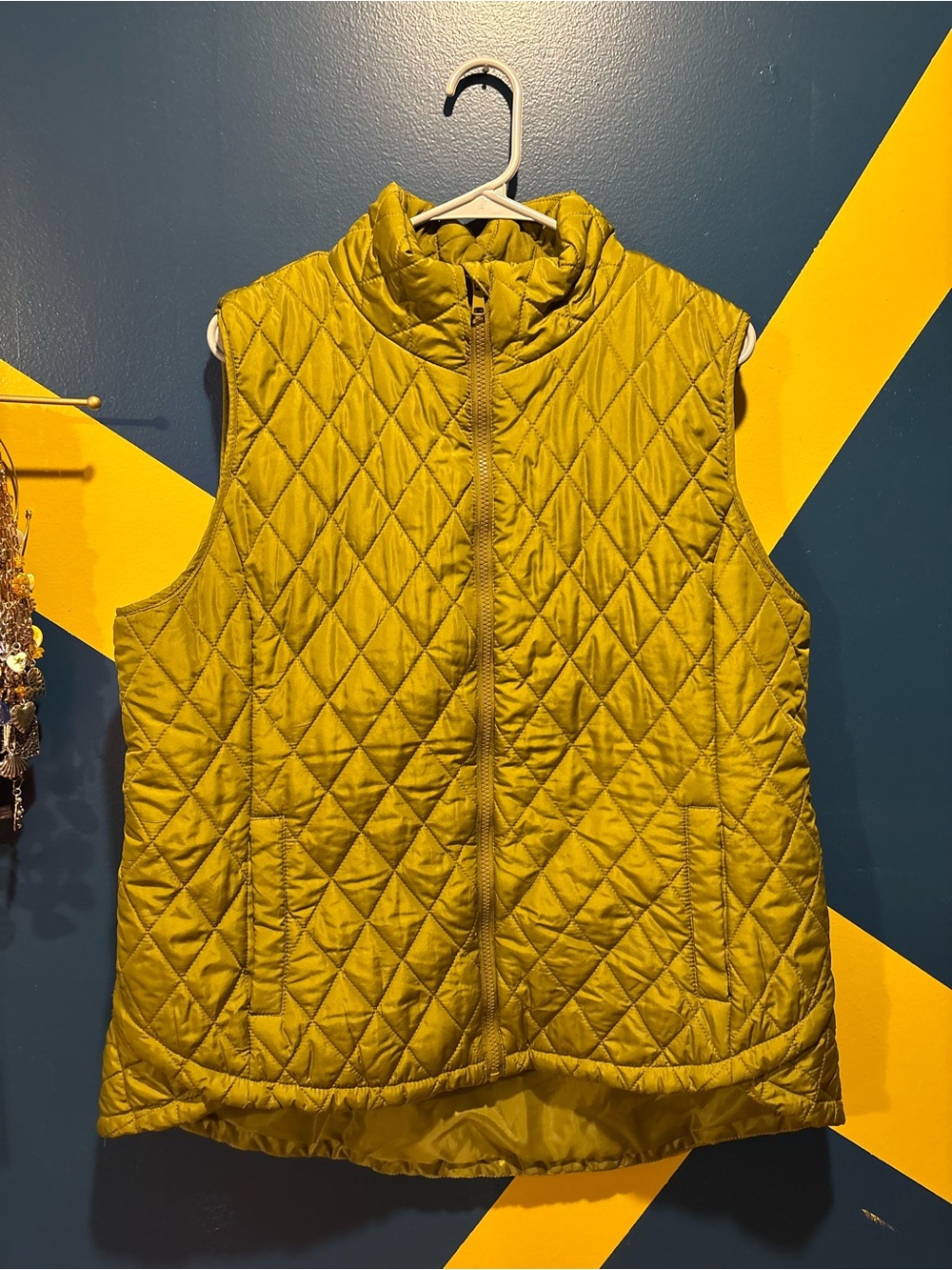 Maurices Chartreuse Quilted Puffer Vest EUC